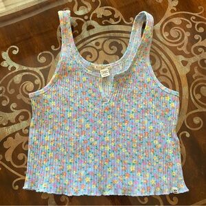 Billabong Multicolor Floral Ribbed Tank Top